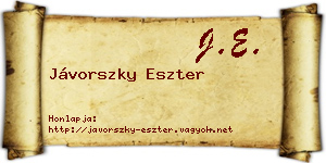 Jávorszky Eszter névjegykártya