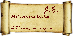 Jávorszky Eszter névjegykártya