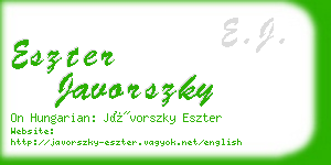 eszter javorszky business card